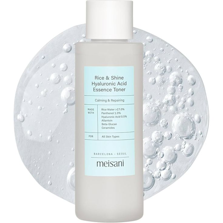 meisani tonico calmante y reparados rice & shine acido hialuronico cosmetica coreana 150ml