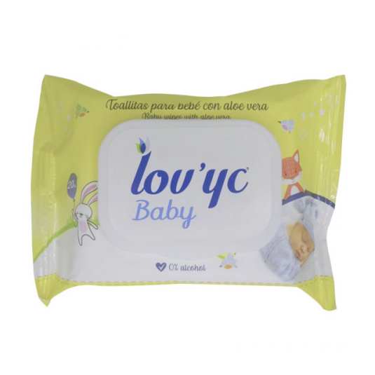 lovyc baby toallitas con aloe vera 20 unidades
