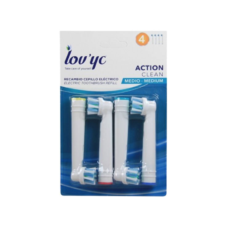 lovyc recambio cepillo electrico actionclean 4 uds