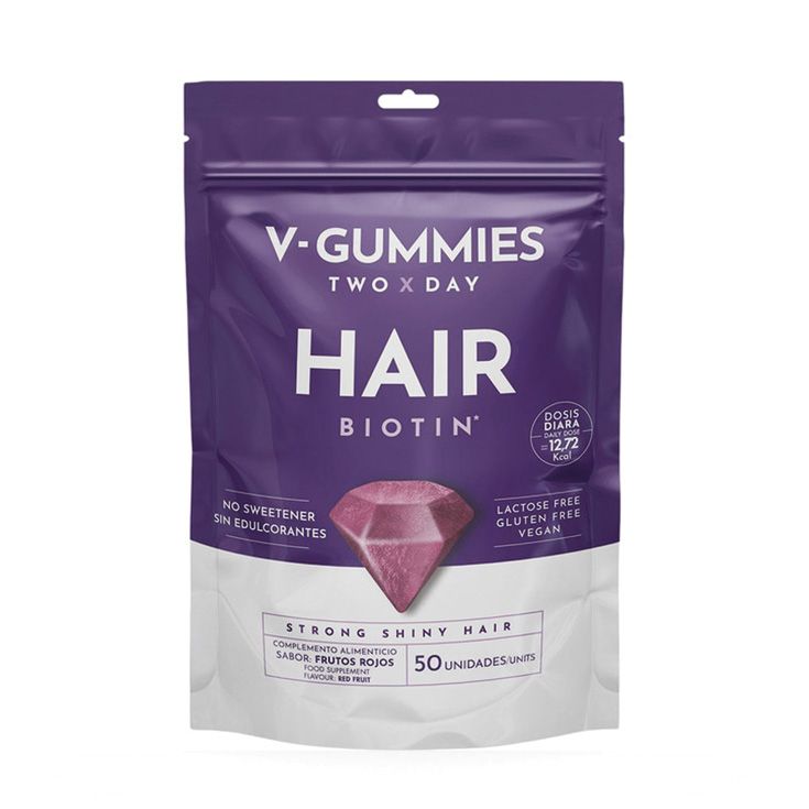 v-gummies gominolas para pelo hair biotin