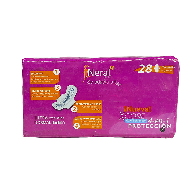 neral compresa ultra normal con alas 28uds