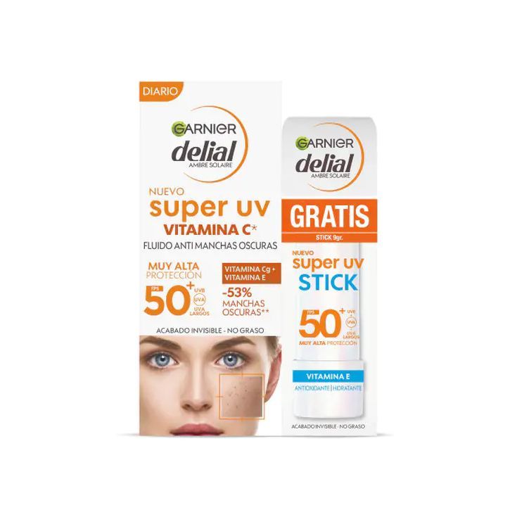 delial protector solar facial vitamina c spf50+ con stick