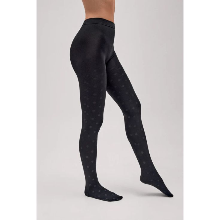 ysabel mora panty termico 140 den negro lunares