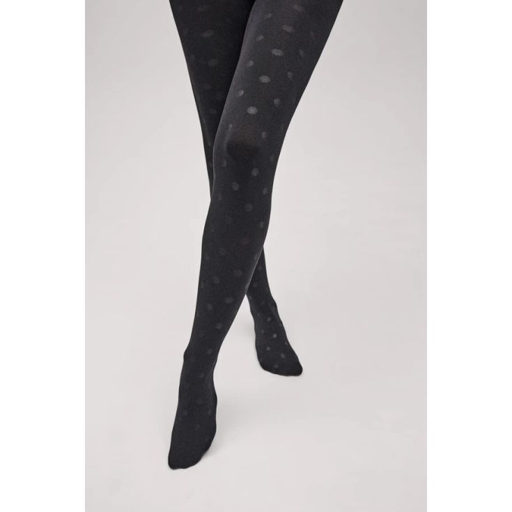 ysabel mora panty termico 140 den negro lunares