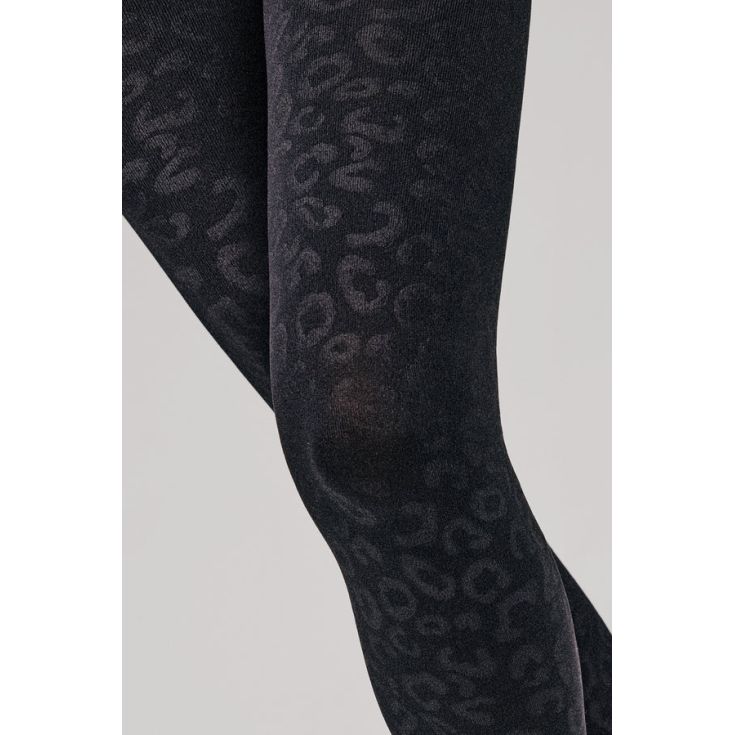 ysabel mora panty termico 140 den negro leopardo