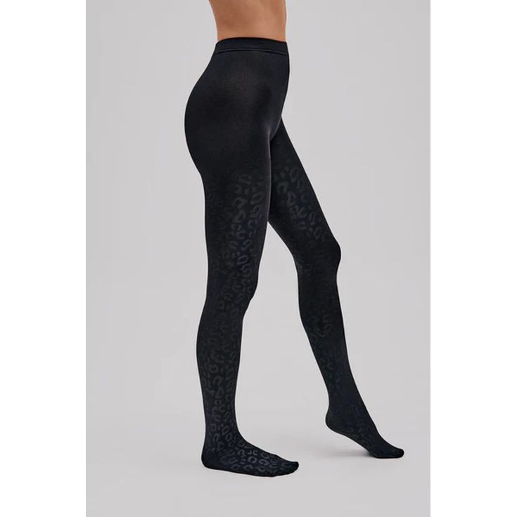 ysabel mora panty termico 140 den negro leopardo