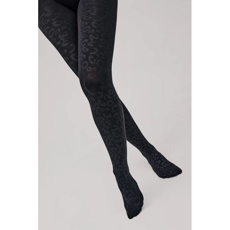 ysabel mora panty termico 140 den negro leopardo