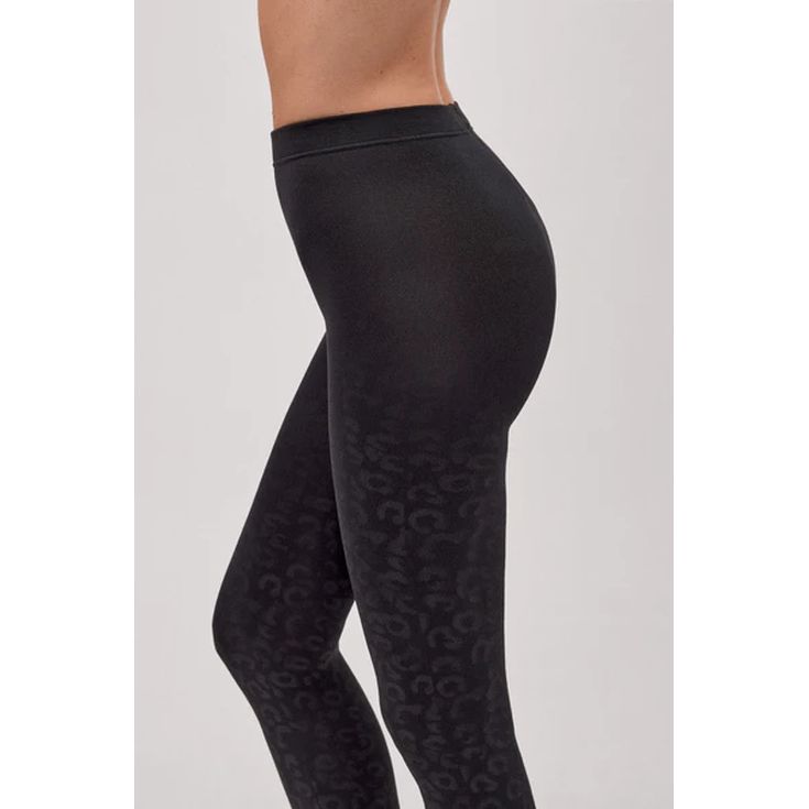 ysabel mora panty termico 140 den negro leopardo