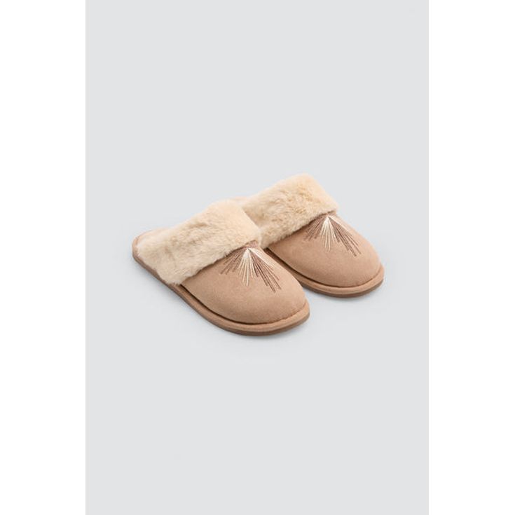 ysabel mora zapatilla beige pelo
