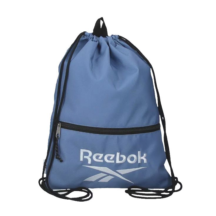 reebok mochila saco azul con cremallera