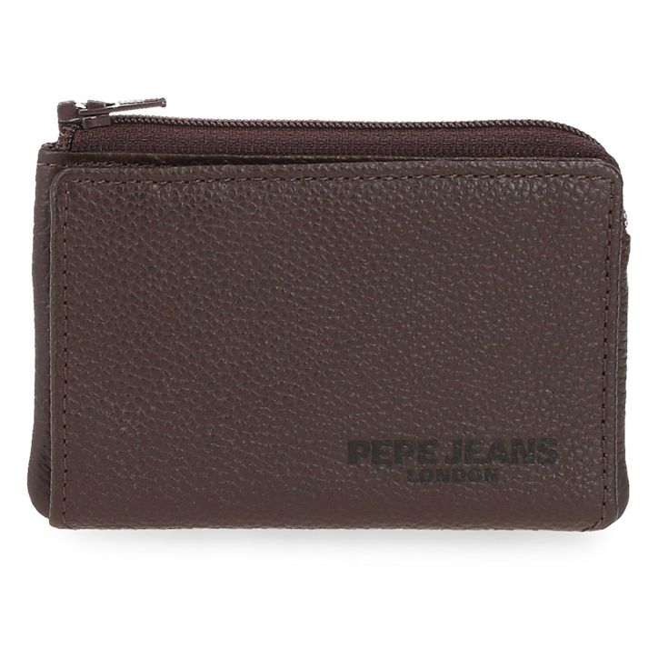 pepe jeans monedero tarjetero lander marron
