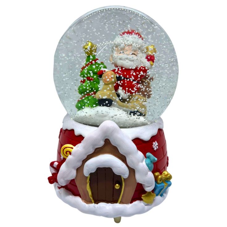 bola de nieve casa de papa noel 16cm