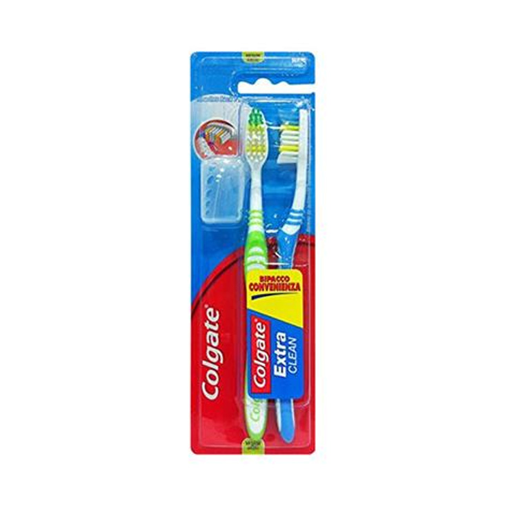 colgate cepillo extra clean pack 2u