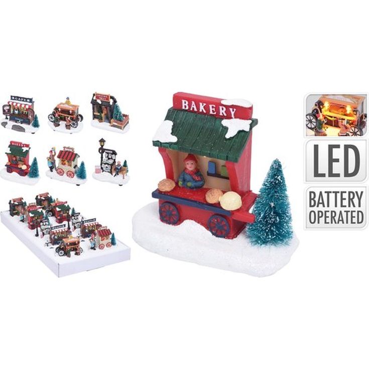 escena mercadillo navideño iluminado