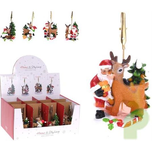 portacartas de resina navideño 9cm