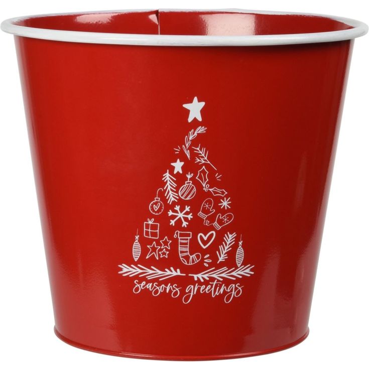 bucket navideño 20x18cm