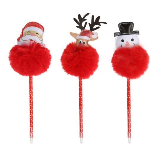 boligrafo navideño con pompon 25cm