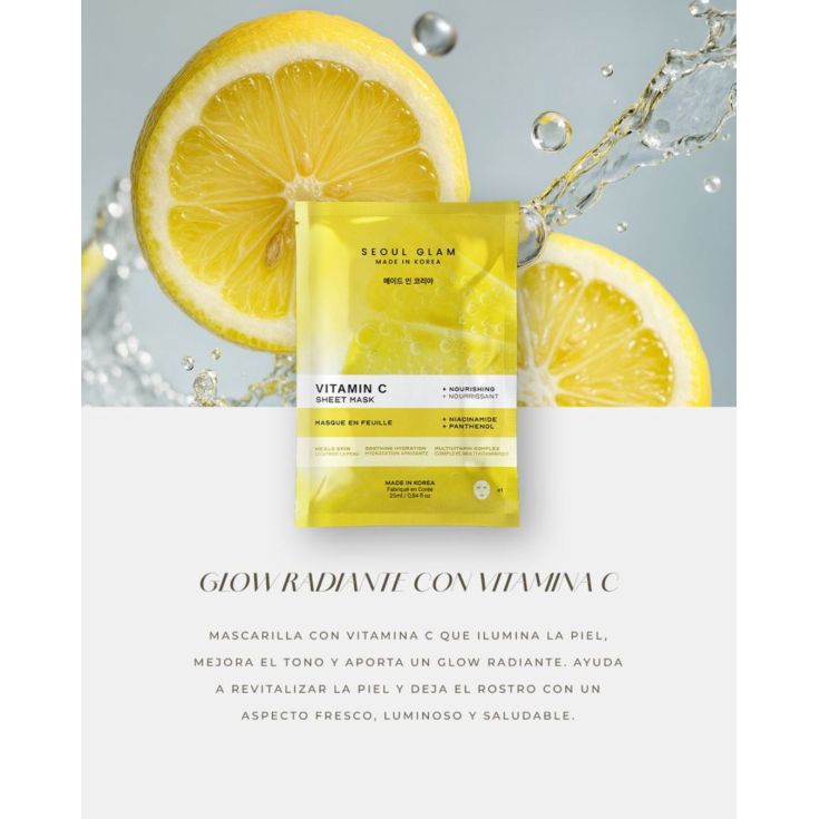 seoul glam vitamin c sheet mascarilla facial