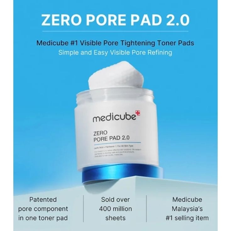 medicube zero pore parches exfoliantes con aha+bha cosmetica coreana 70 u