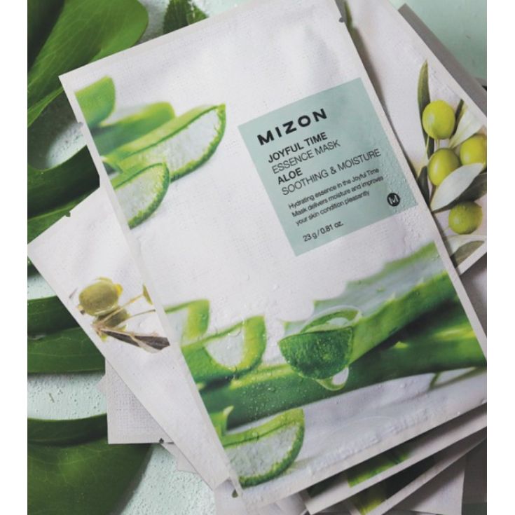 mizon joyful time essence aloe mascarilla facial cosmetica coreana 