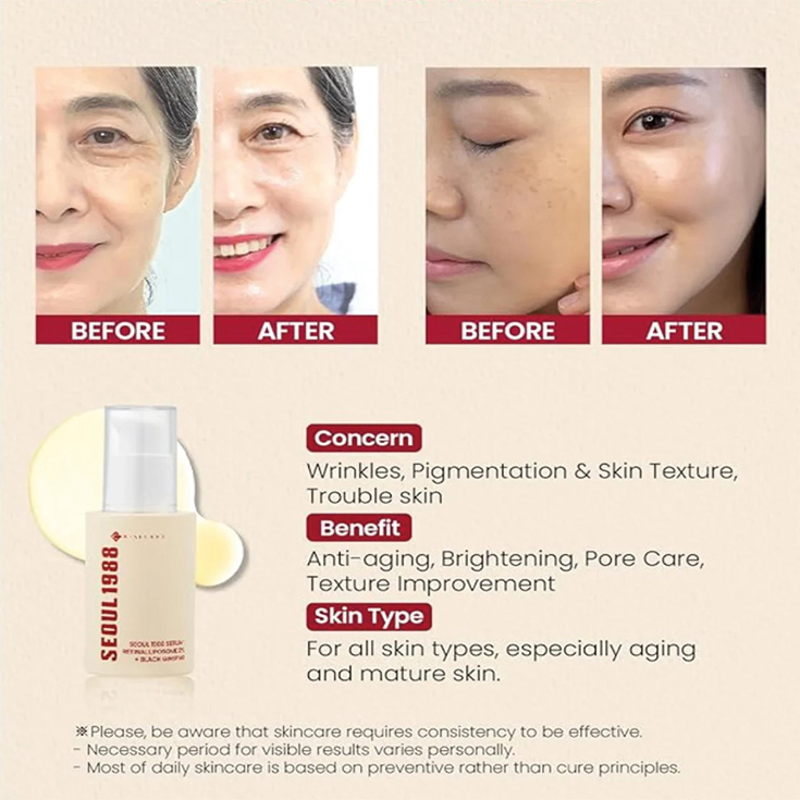 seoul 1988 serum retinal + ginseng cosmetica coreana 30ml