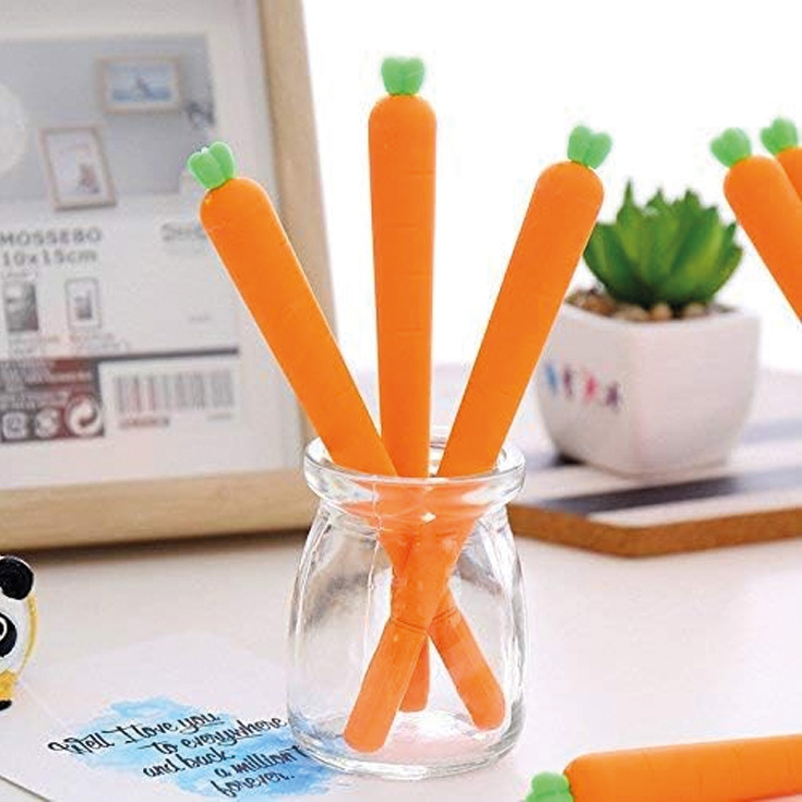 boligrafo silicone carrot gel pen blue