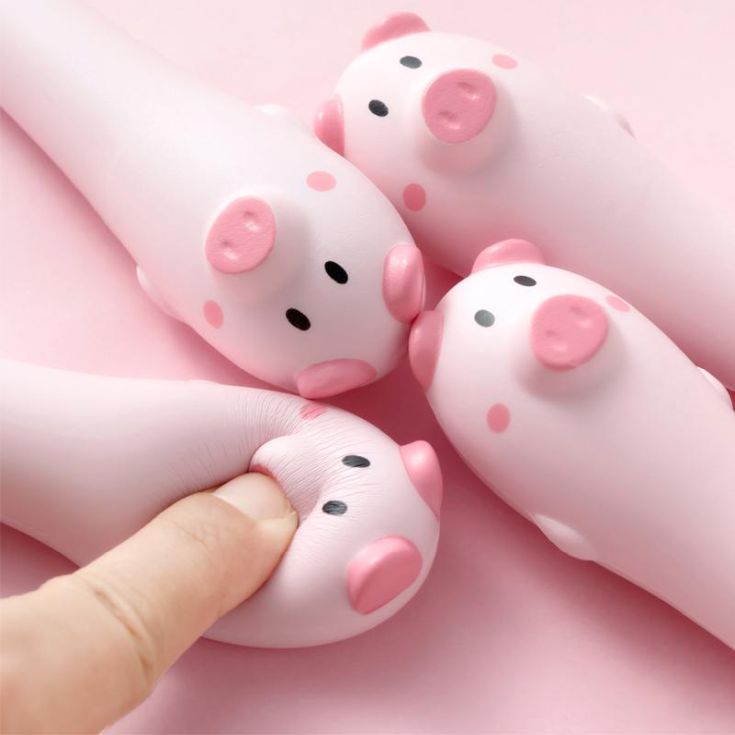 squishy boligrafo cerdito gel azul