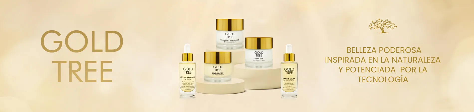 Cosmética Gold Tree, Productos inspirados en la naturaleza y potenciada por la tecnología en Perfumerías de la Uz
